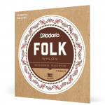 D'ADDARIO EJ34 FOLK NYLON 80/20 Bronze Ball End Black струни для класичної гітари